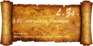 Lázorovits Zsombor névjegykártya